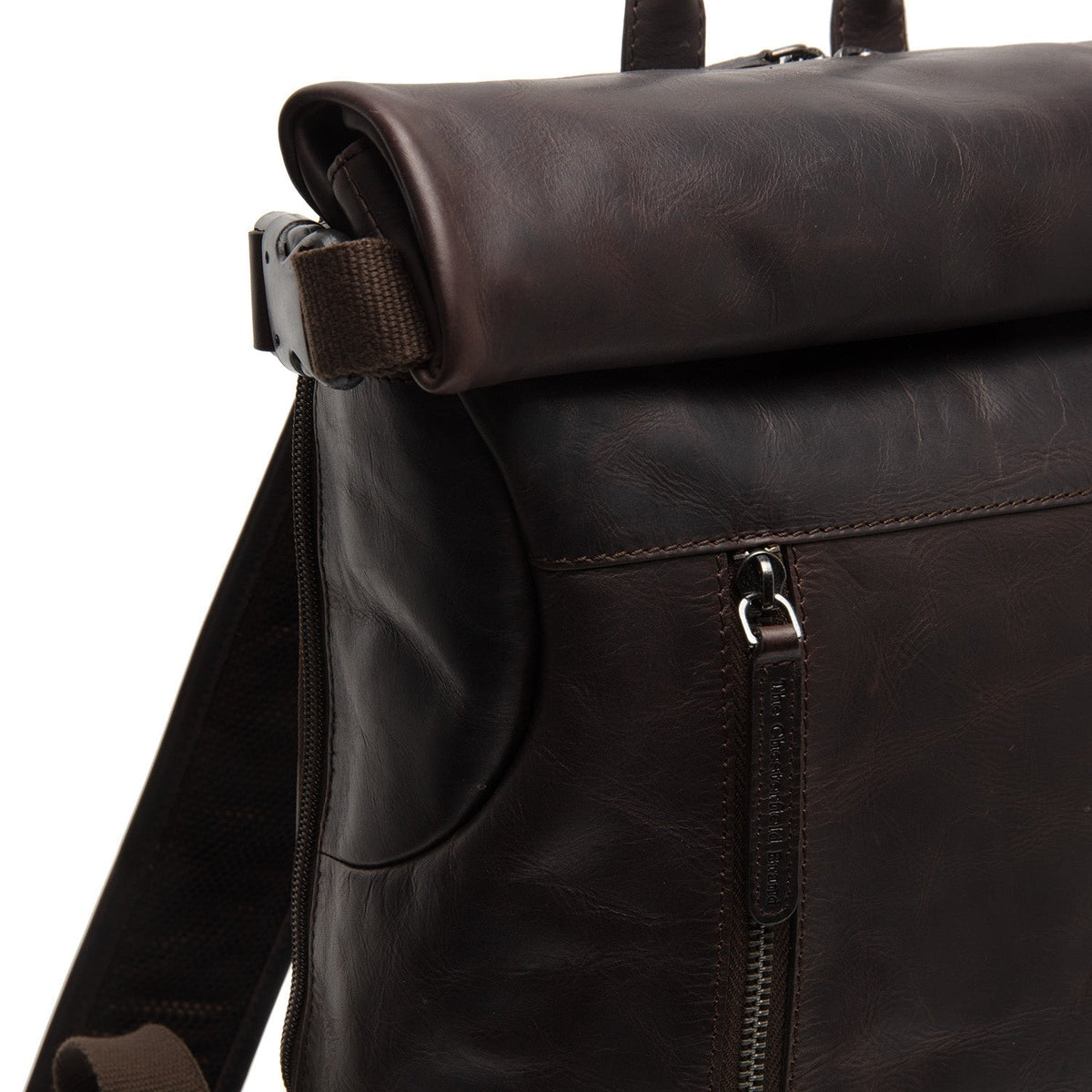 Mazara Full-Grain Leather Roll-top Backpack Naisille – alternate product view 2