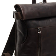 Mazara Full-Grain Leather Roll-top Backpack Naisille – alternate product view 2