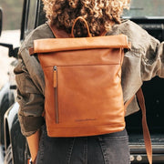 Mazara Full-Grain Leather Roll-top Backpack Naisille – alternate product view 2