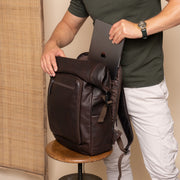 Remo Full-Grain Leather Roll-top Backpack Naisille – alternate product view 3