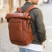 Remo Full-Grain Leather Roll-top Backpack Naisille – alternate product view 2