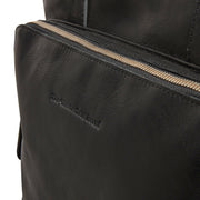 Solid Antique Brass Hardware &amp; Heavy-Duty Dual Zipper Detail on Alicante Full-Grain Leather Shopper Naisille