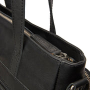 Alicante Full-Grain Leather Shopper Naisille - Structured Side Profile Showing Gusset Depth &amp; Expansion Capacity