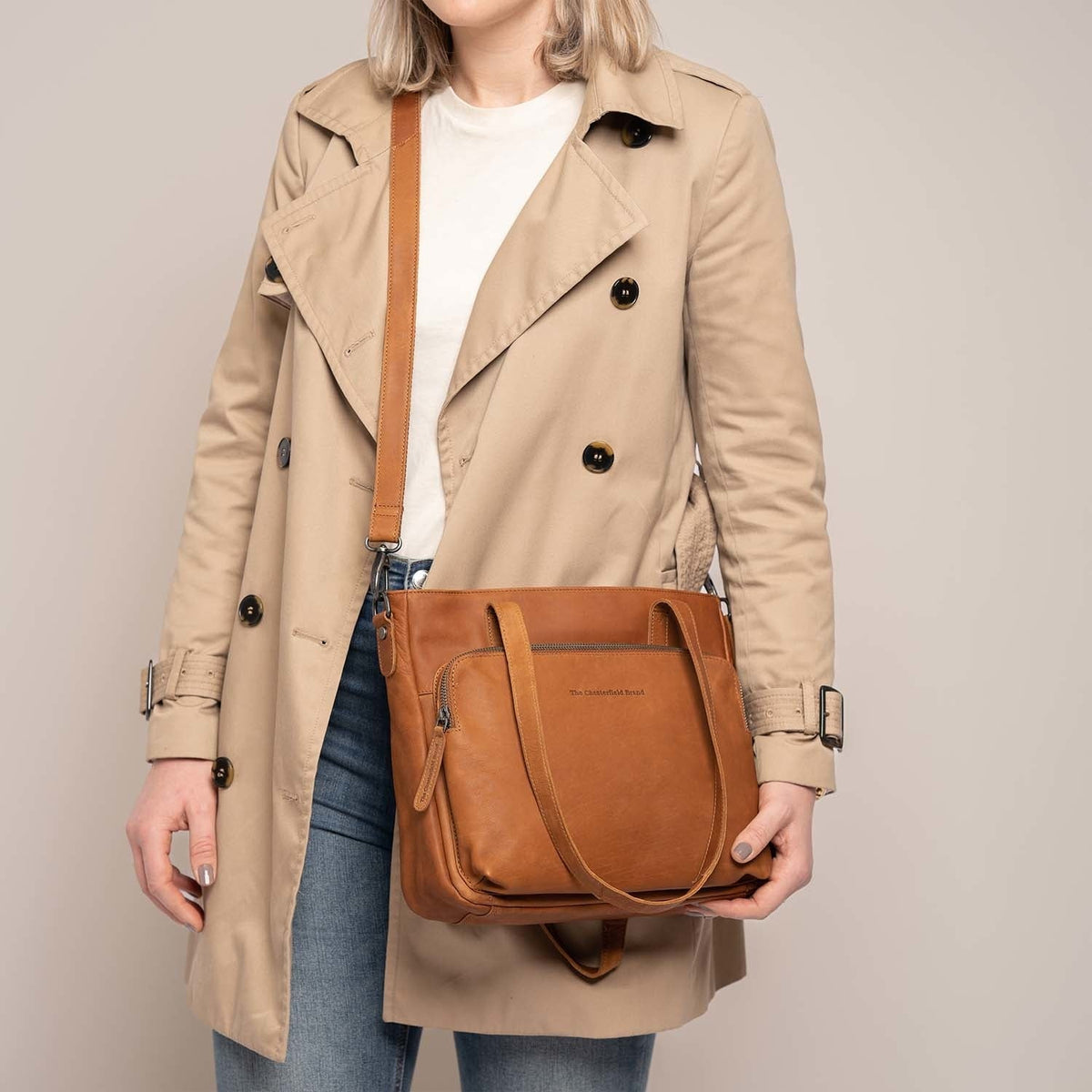 Alicante Full-Grain Leather Shopper Naisille – alternate product view 3
