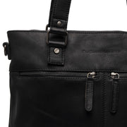 Solid Antique Brass Hardware &amp; Heavy-Duty Dual Zipper Detail on Rome Full-Grain Leather Shopper Naisille