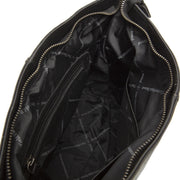 Solid Antique Brass Hardware &amp; Heavy-Duty Dual Zipper Detail on Amelia Full-Grain Leather Shoulder Bag Naisille