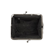 Solid Antique Brass Hardware &amp; Heavy-Duty Dual Zipper Detail on Andrade Full-Grain Leather Shoulder Bag Naisille