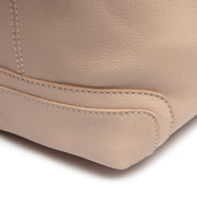Solid Antique Brass Hardware &amp; Heavy-Duty Dual Zipper Detail on Astero Full-Grain Leather Shoulder Bag Naisille