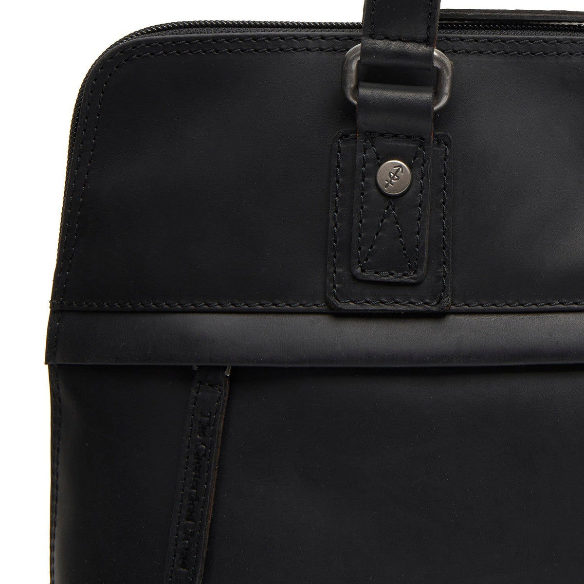 
Classic 100% Full-Grain leather Bag - Takanäkymä vahvistetuilla nahkahihnoilla