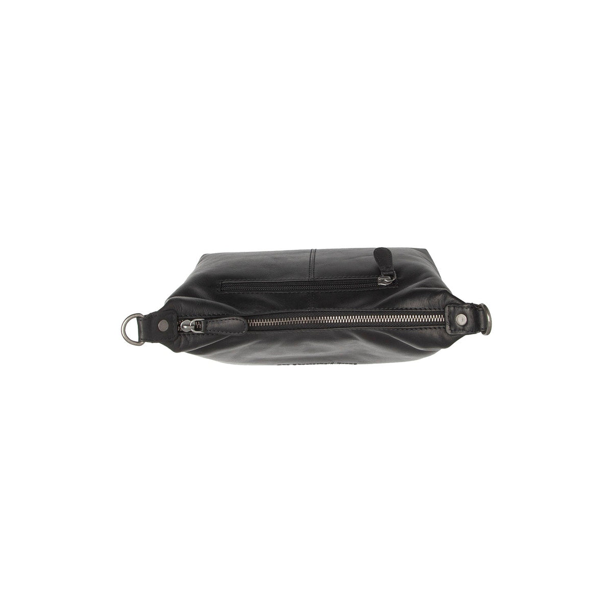 
Solid Antique Brass Hardware & Heavy-Duty Dual Zipper Detail on Christie Nahkainen olkalaukku