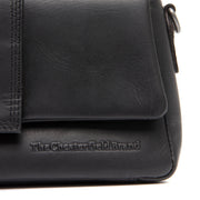 Solid Antique Brass Hardware &amp; Heavy-Duty Dual Zipper Detail on Clifden Full-Grain Leather Shoulder Bag Naisille