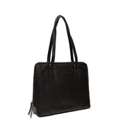 Flint Full-Grain Leather Shoulder Bag Naisille in Classic 100% Full-Grain Leather - Full Exterior Front Profile View | Buy Online