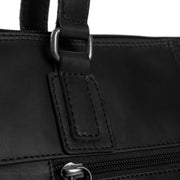 Flint Full-Grain Leather Shoulder Bag Naisille - Structured Side Profile Showing Gusset Depth &amp; Expansion Capacity
