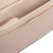 Solid Antique Brass Hardware &amp; Heavy-Duty Dual Zipper Detail on Liora Full-Grain Leather Shoulder Bag Naisille