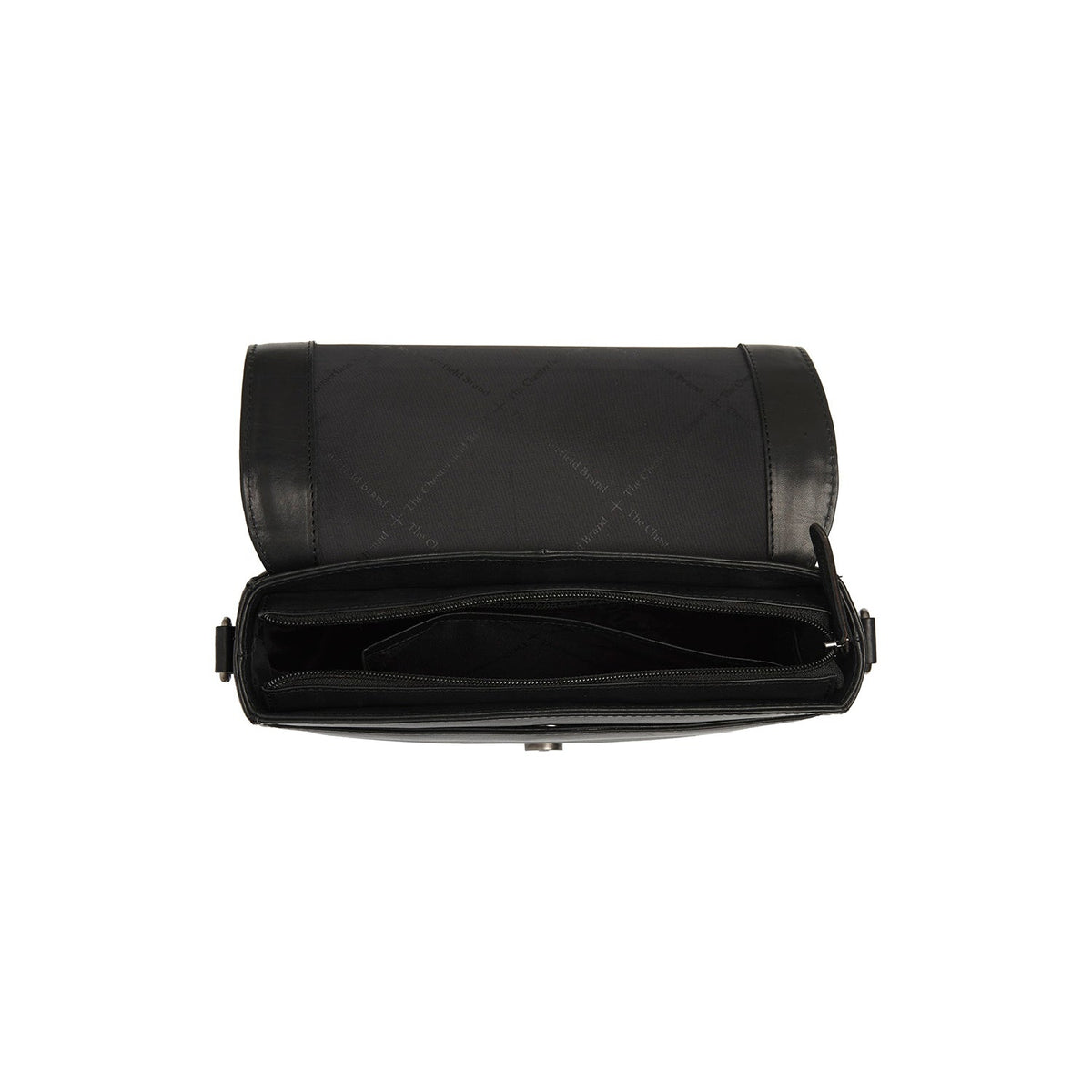 Solid Antique Brass Hardware &amp; Heavy-Duty Dual Zipper Detail on Lizzola Full-Grain Leather Shoulder Bag Naisille