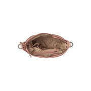 Solid Antique Brass Hardware &amp; Heavy-Duty Dual Zipper Detail on Lucy Full-Grain Leather Shoulder Bag Naisille