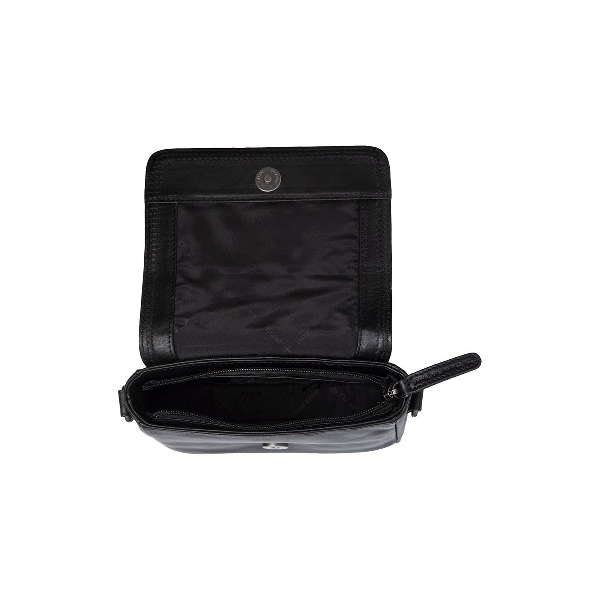Solid Antique Brass Hardware &amp; Heavy-Duty Dual Zipper Detail on Marcella Full-Grain Leather Shoulder Bag Naisille