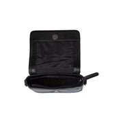 Solid Antique Brass Hardware &amp; Heavy-Duty Dual Zipper Detail on Marcella Full-Grain Leather Shoulder Bag Naisille