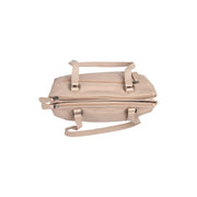 Solid Antique Brass Hardware &amp; Heavy-Duty Dual Zipper Detail on Marvos Full-Grain Leather Shoulder Bag Naisille