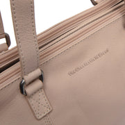 Marvos Full-Grain Leather Shoulder Bag Naisille - Structured Side Profile Showing Gusset Depth &amp; Expansion Capacity