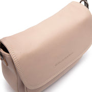 Solid Antique Brass Hardware &amp; Heavy-Duty Dual Zipper Detail on Miloa Full-Grain Leather Shoulder Bag Naisille