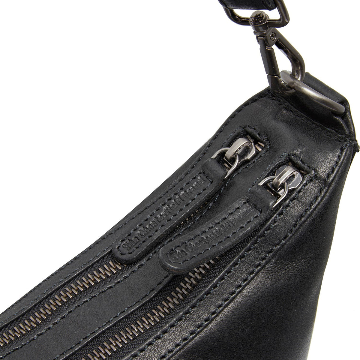 Moneva Full-Grain Leather Shoulder Bag Naisille - Structured Side Profile Showing Gusset Depth &amp; Expansion Capacity