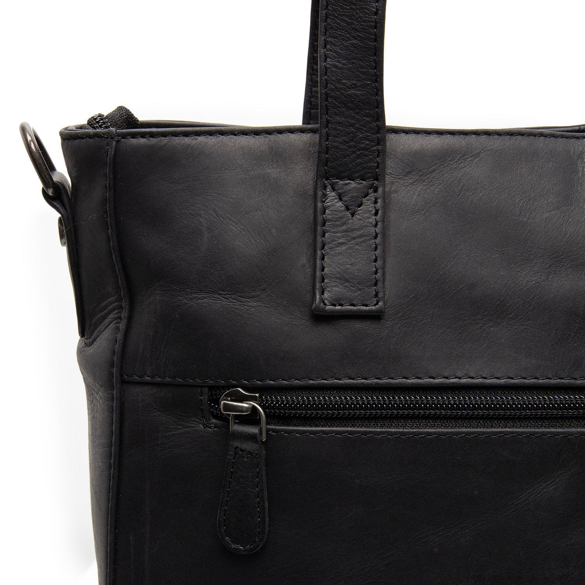 Mosel Full-Grain Leather Shoulder Bag Naisille - Structured Side Profile Showing Gusset Depth &amp; Expansion Capacity