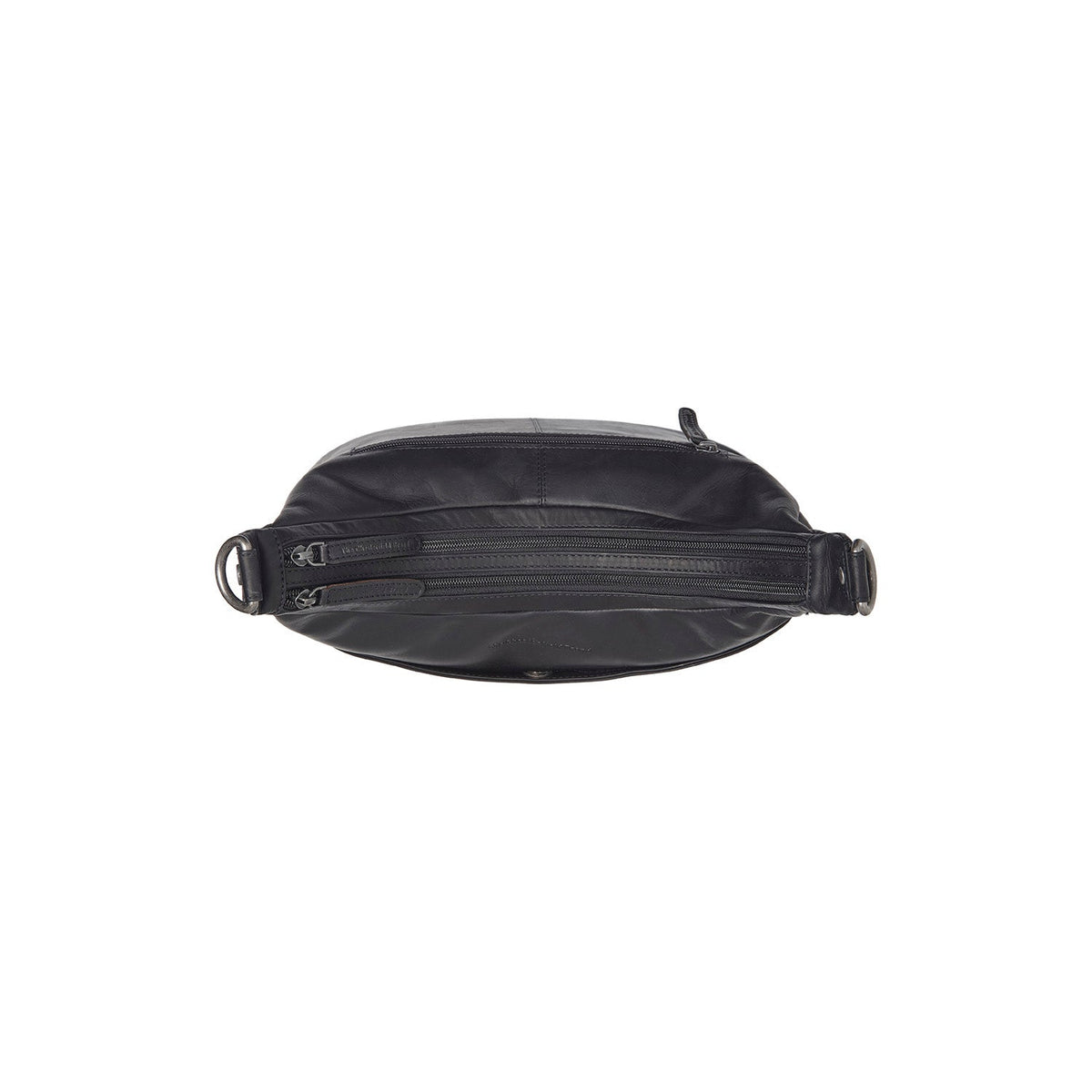 Solid Antique Brass Hardware &amp; Heavy-Duty Dual Zipper Detail on Olvia Full-Grain Leather Shoulder Bag Naisille