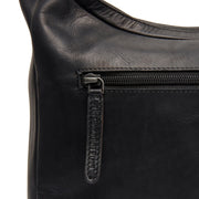 Olvia Full-Grain Leather Shoulder Bag Naisille - Structured Side Profile Showing Gusset Depth &amp; Expansion Capacity