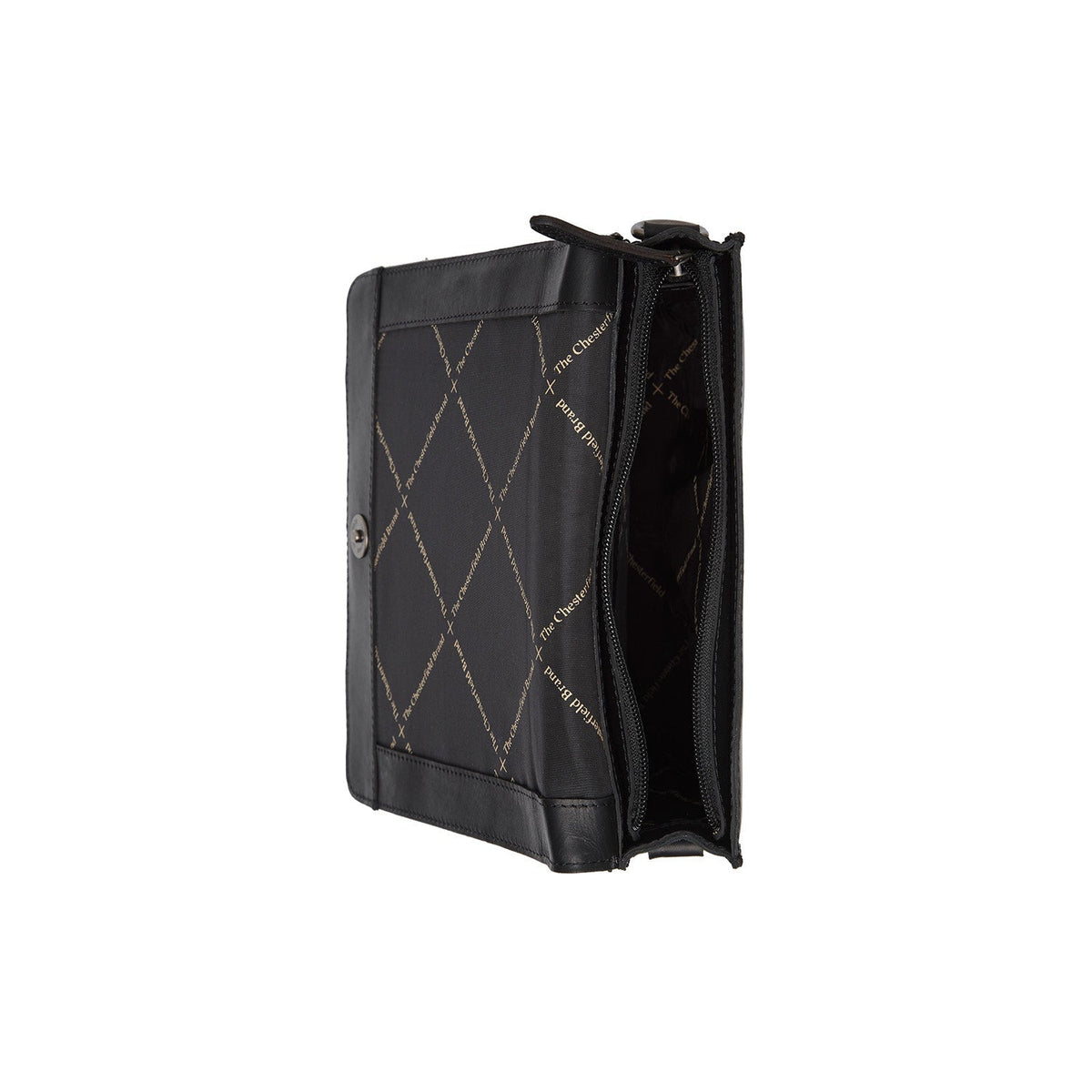 Osuna Full-Grain Leather Shoulder Bag Naisille - Structured Side Profile Showing Gusset Depth &amp; Expansion Capacity