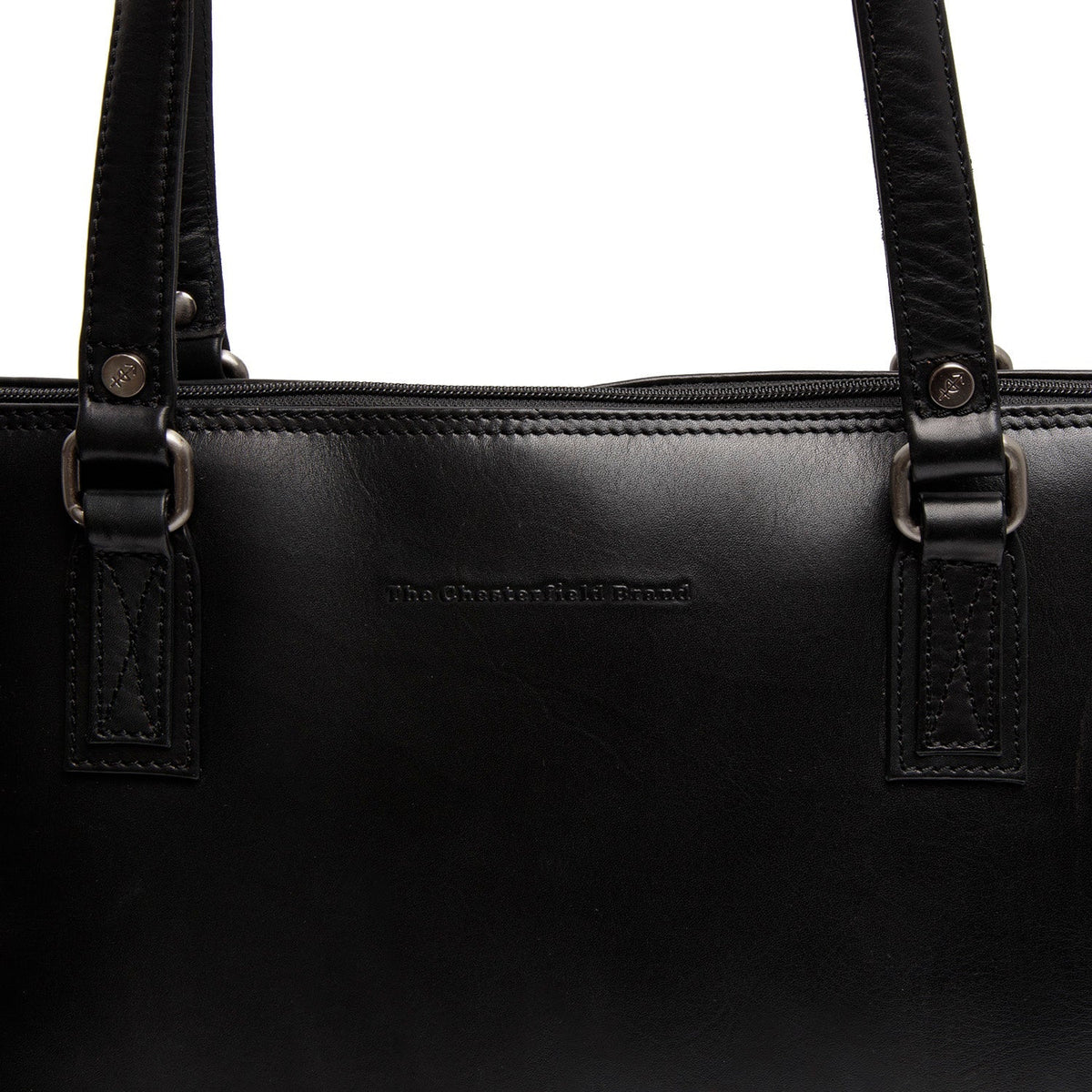 
Classic 100% Full-Grain leather Bag - Takanäkymä vahvistetuilla nahkahihnoilla