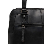 Seron Full-Grain Leather Shoulder Bag Naisille - Structured Side Profile Showing Gusset Depth &amp; Expansion Capacity