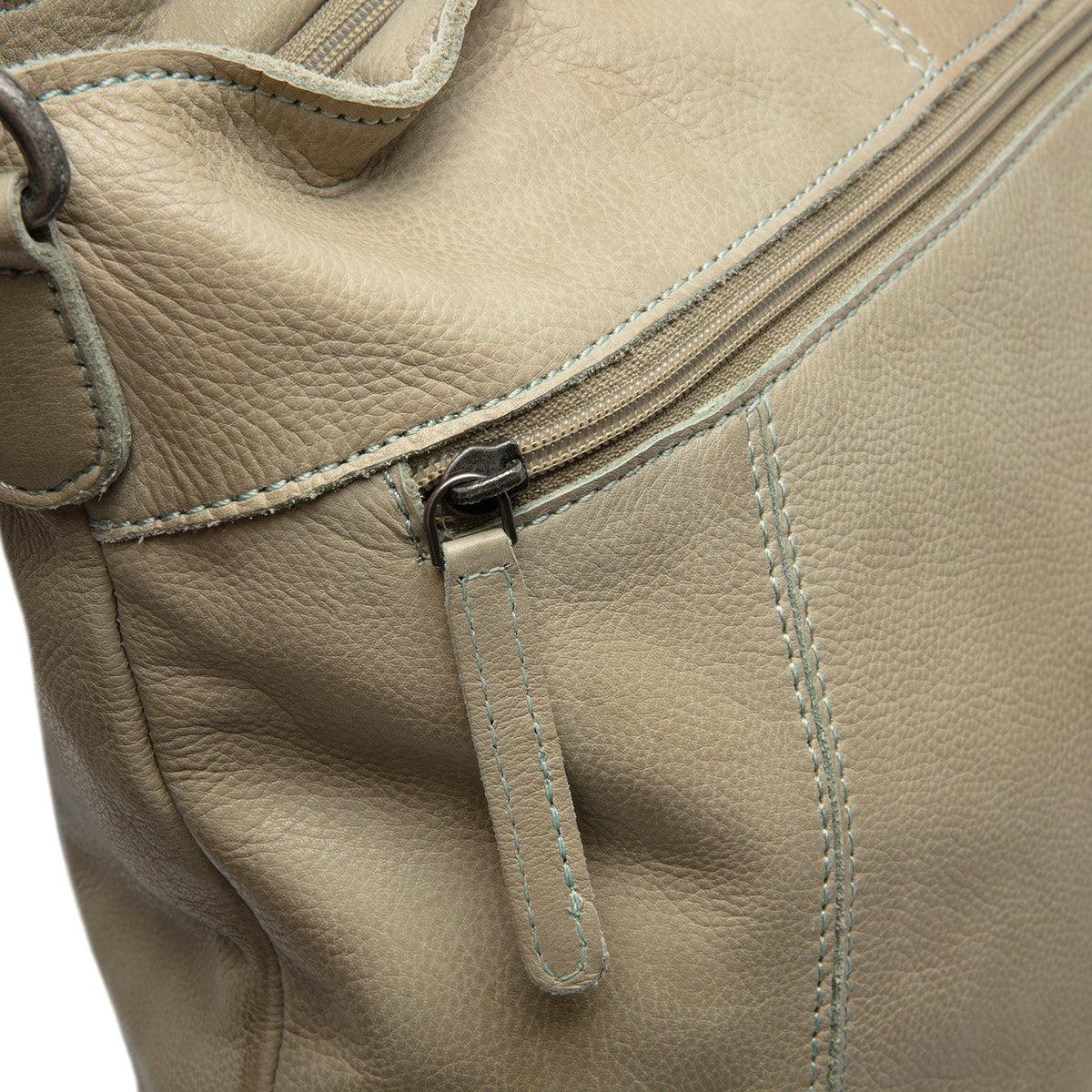 Classic 100% Full-Grain leather Bag - Takanäkymä vahvistetuilla nahkahihnoilla