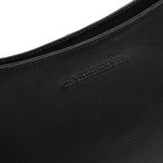 Solid Antique Brass Hardware &amp; Heavy-Duty Dual Zipper Detail on Valentano Full-Grain Leather Shoulder Bag Naisille