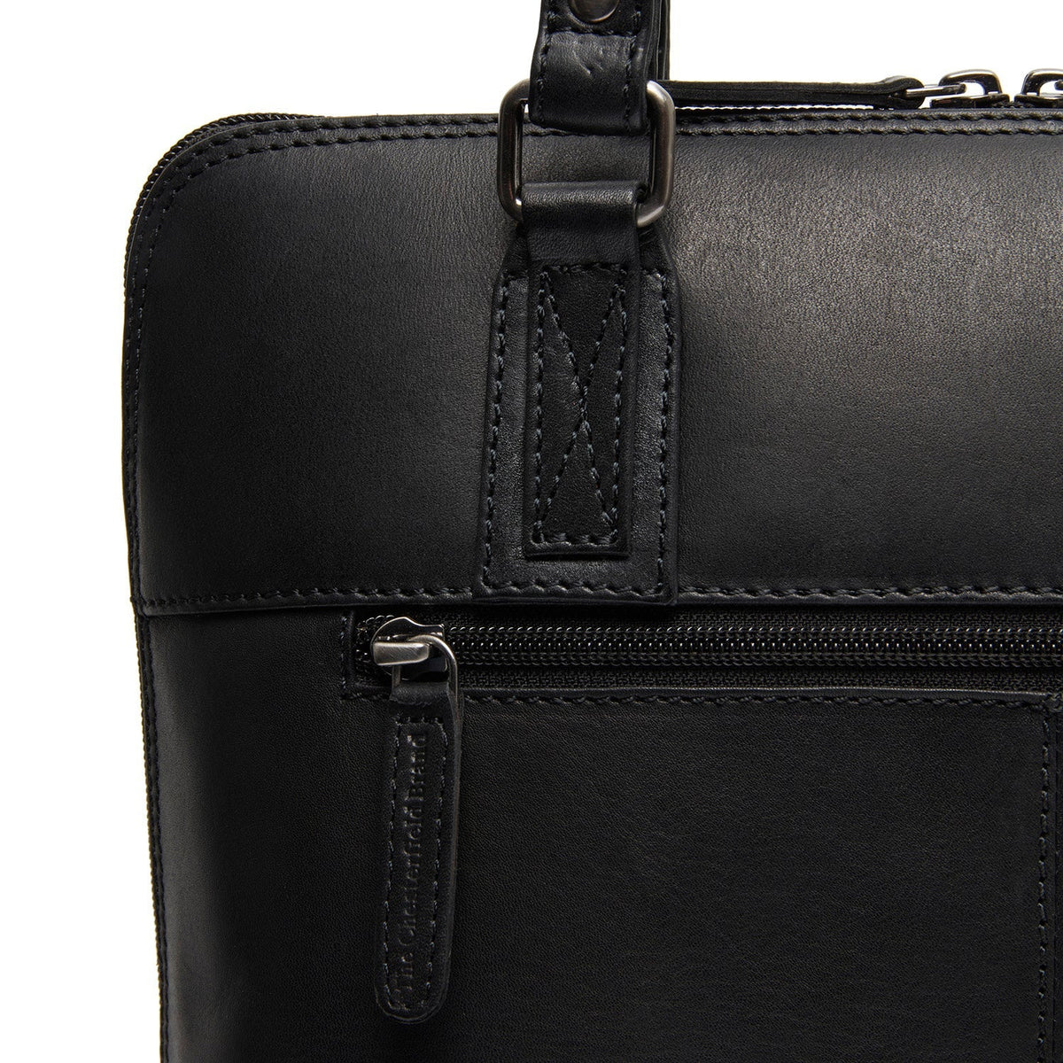 Viamonte Full-Grain Leather Shoulder Bag Naisille - Structured Side Profile Showing Gusset Depth &amp; Expansion Capacity