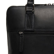 Viamonte Full-Grain Leather Shoulder Bag Naisille - Structured Side Profile Showing Gusset Depth &amp; Expansion Capacity