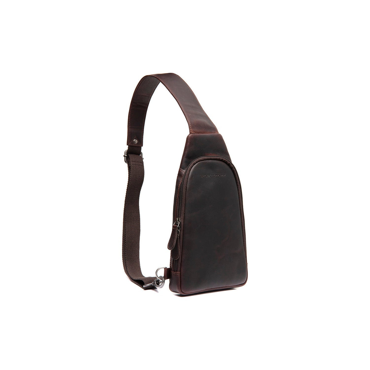 Brown Leather Sling Bag Bowey Naisille, front view