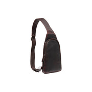 Brown Leather Sling Bag Bowey Naisille, front view