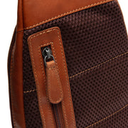 Cognac Leather Sling Bag Bowey Naisille, detail view 5