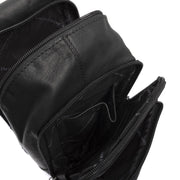 Leather Sling Bag Riga Naisille - Structured Side Profile Showing Gusset Depth &amp; Expansion Capacity