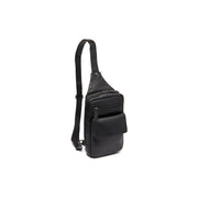Leather Sling Bag Turelle Naisille in Classic 100% Full-Grain Leather - Full Exterior Front Profile View | Buy Online