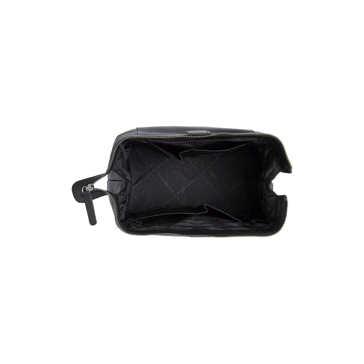 Close-Up Detail of Classic Collar &amp; Heavy-Duty Zipper Hardware on Biassa Full-Grain Leather Toiletry Bag Naisille