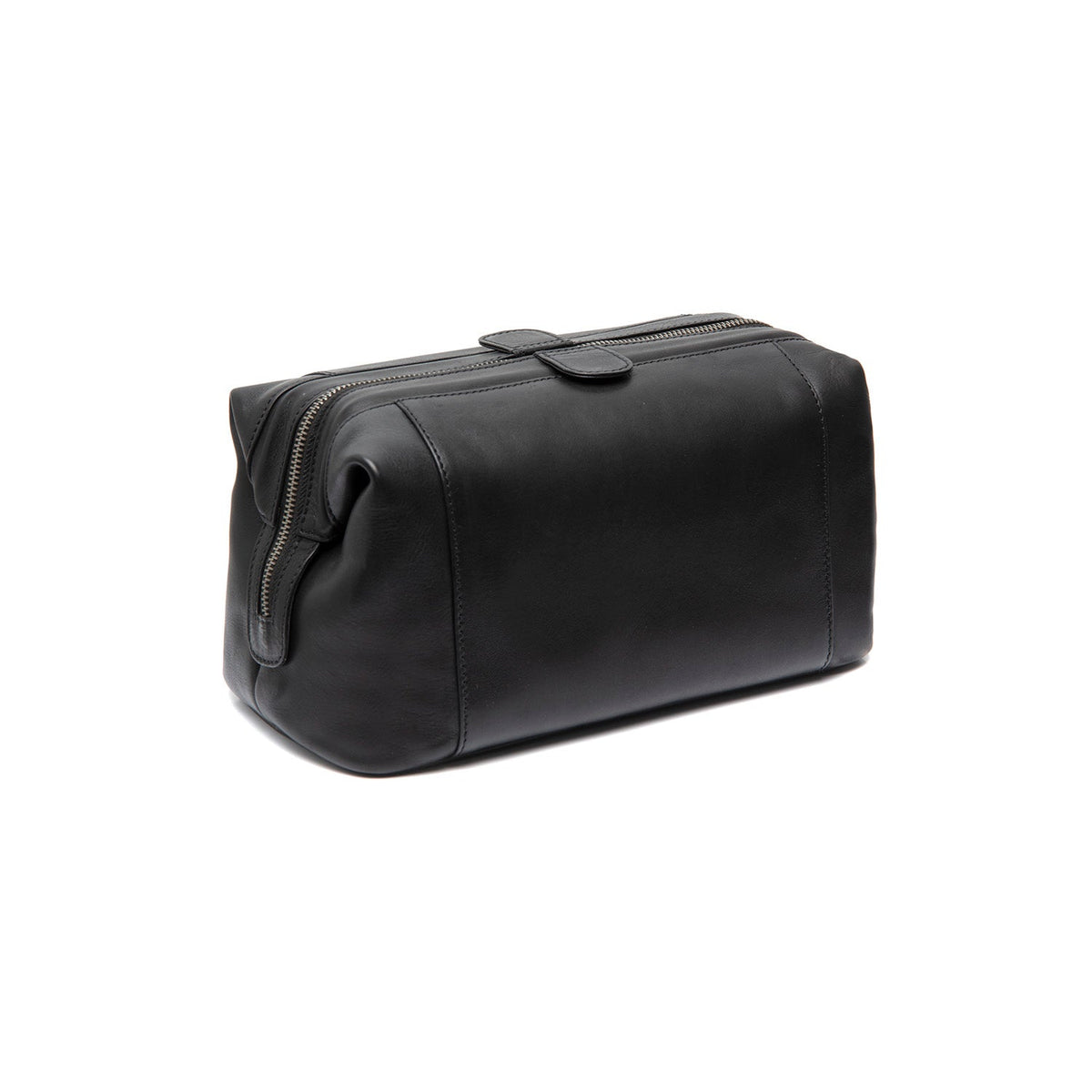 Tailored Rib Cuffs &amp; Hem Craftsmanship Construction Detail on Biassa Full-Grain Leather Toiletry Bag Naisille