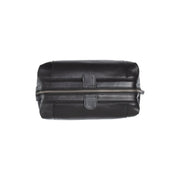 Biassa Full-Grain Leather Toiletry Bag Naisille - Lateral Side Profile View Showing Sleeve Cut &amp; Athletic Taper Fit