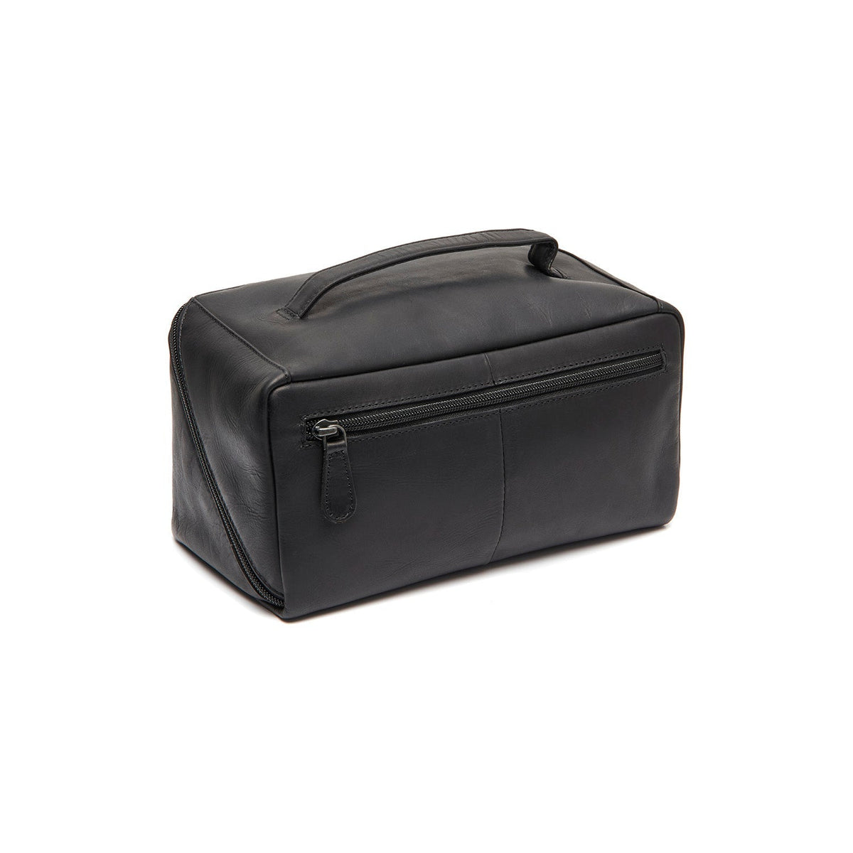 Tailored Rib Cuffs &amp; Hem Craftsmanship Construction Detail on Elmia Full-Grain Leather Toiletry Bag Naisille