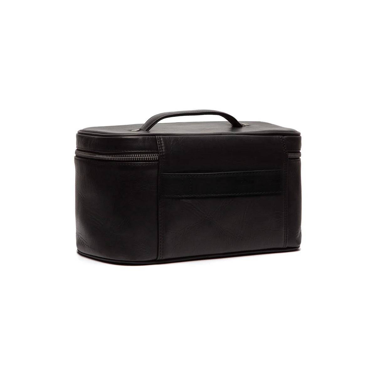 Tailored Rib Cuffs &amp; Hem Craftsmanship Construction Detail on Limone Full-Grain Leather Toiletry Bag Naisille