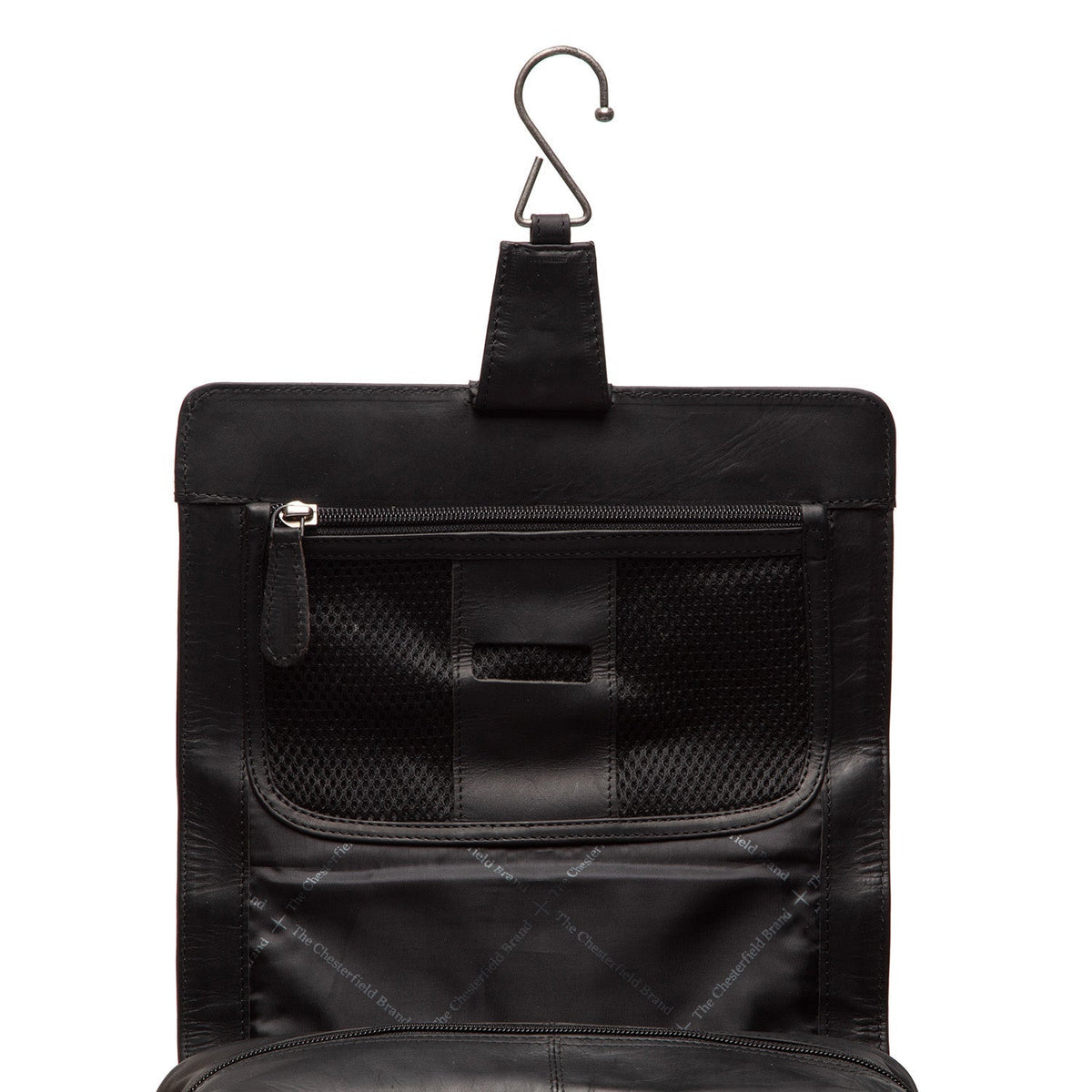 
Yksityiskohtainen lähikuva of Classic Collar & Heavy-Duty Zipper Hardware on Rosario Nahkainen toilettilaukku