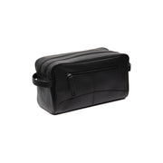 Styled Fit Perspective of Stefan Full-Grain Leather Toiletry Bag Naisille on Model - Natural Daylight Drape