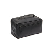 Tailored Rib Cuffs &amp; Hem Craftsmanship Construction Detail on Trevia Full-Grain Leather Toiletry Bag Naisille