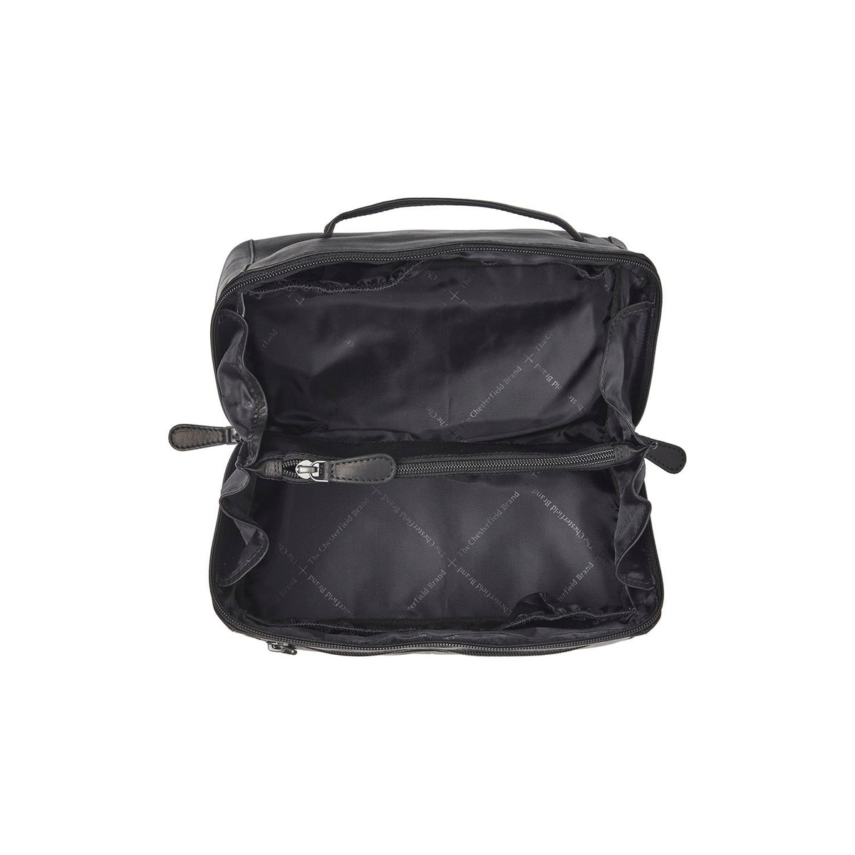 Trevia Full-Grain Leather Toiletry Bag Naisille - Lateral Side Profile View Showing Sleeve Cut &amp; Athletic Taper Fit